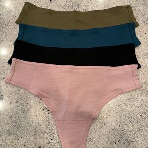 Simply Merino sz medium emerald green thong NWT